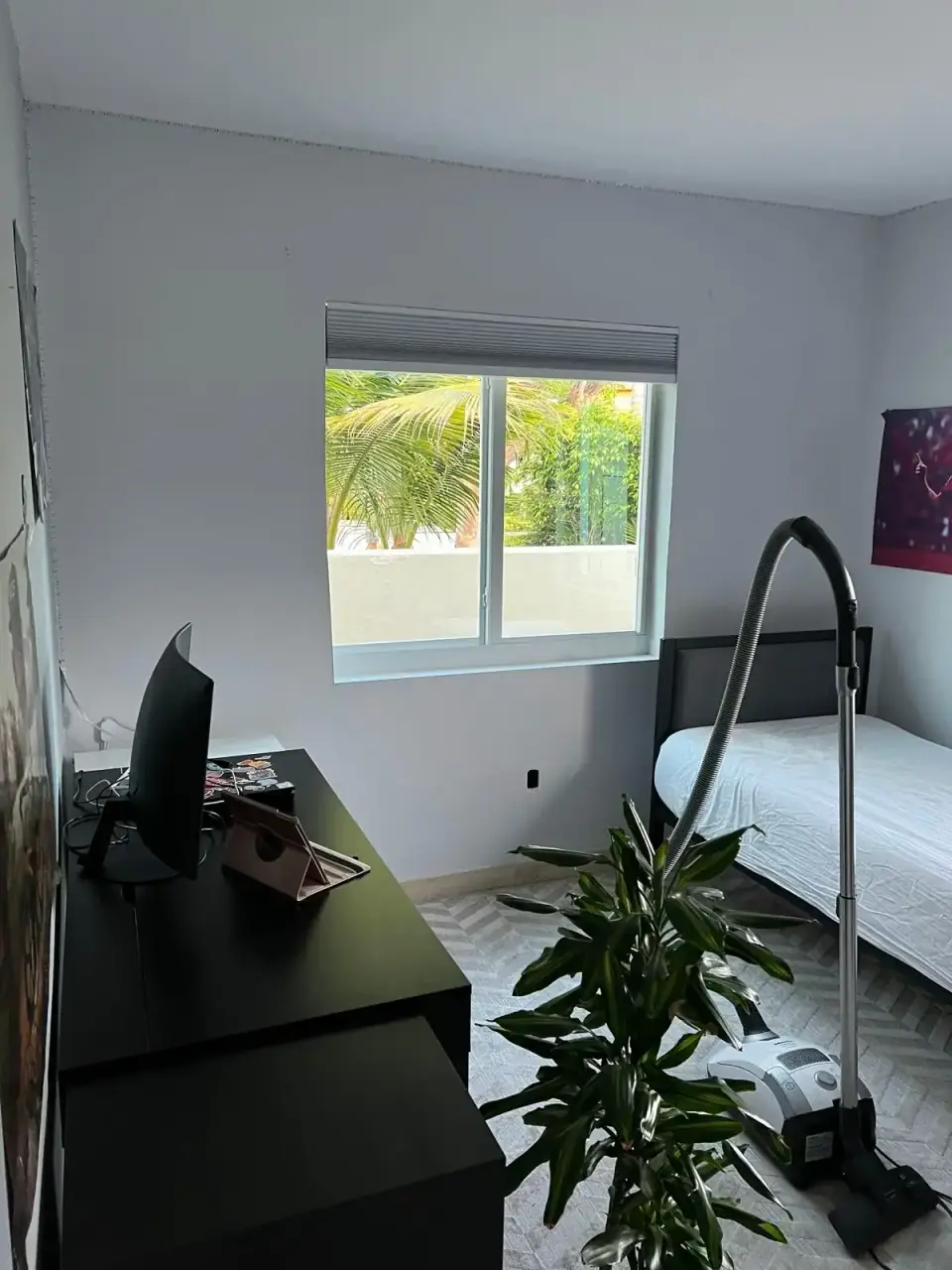 Now: Modern sliding window fully installed in remodeled bedroom in Miami